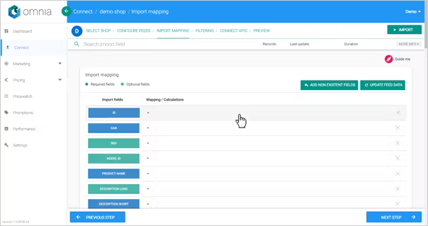 omnia dynamic pricing dashboard